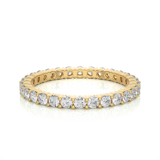 2.00 Mm Round Cut Moissanite Shared Prong Eternity Band In Silver
