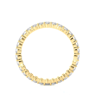 2.00 Mm Round Moissanite Shared Prong Eternity Band In Yellow Gold