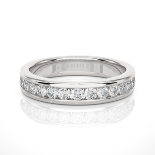 2.20mm Channel Pave Moissanite Ring silver