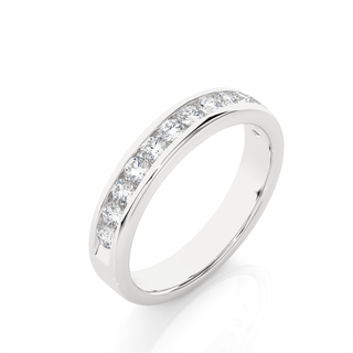 2.20 Mm Moissanite Channel Set Wedding Band In Silver