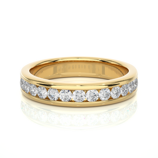 2.20 Mm Moissanite Channel Set Wedding Band In Silver