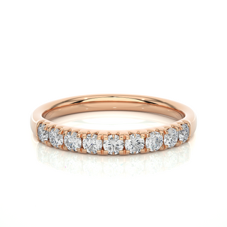 2.40 Mm Round Stone Moissanite Half Eternity Band In Yellow Gold