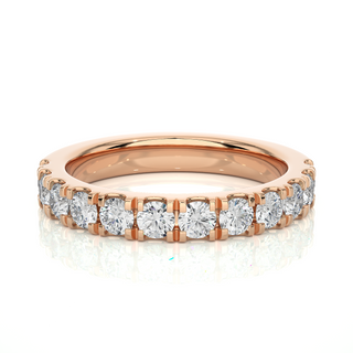 1.5 Ct French V-Split Moissanite Eternity Band in Yellow Gold