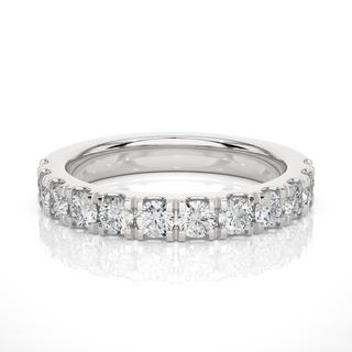 2.80 mm French V-Split Moissanite Ring silver