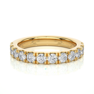 1.5 Carat French V-Split Moissanite Eternity Band in White Gold