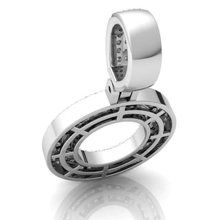 3 Carat Round Shaped Moissanite Letter "O" Pendant in Yelllow Gold