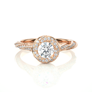 Bridge Accent Moissanite Wedding Ring rose gold