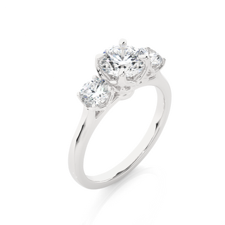 Center Claw Prong Round Stone Moissanite Ring white gold