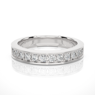 1 Ct Channel Set Round Moissanite Band In Yellow Gold