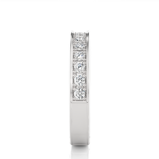 0.5 Ct Moissanite Bead Bright Setting Wedding Band In White Gold