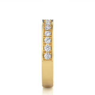 0.5 Ct Moissanite Bead Bright Setting Wedding Band In Yellow Gold