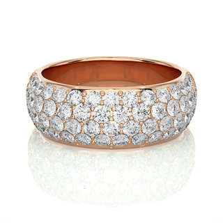 1.5 Carat Round Moissanite Wedding Band In White Gold