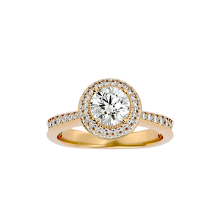 2 Carat Round Cut Moissanite Hidden Halo Engagement Ring In White Gold
