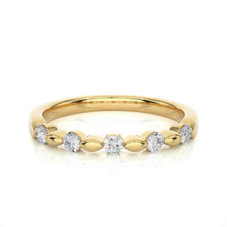 0.5 Carat Five Stone Round Moissanite Wedding Band In Rose Gold