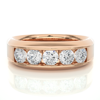 Five Stone Channel Setting Ring rose gold