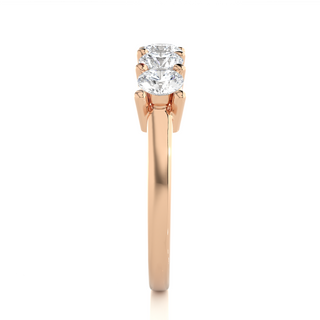 0.50 Ct Five Stone Moissanite Wedding Band In Rose Gold