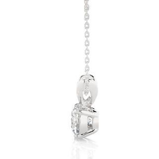 1 Carat Round Moissanite Solitaire Pendant in Silver