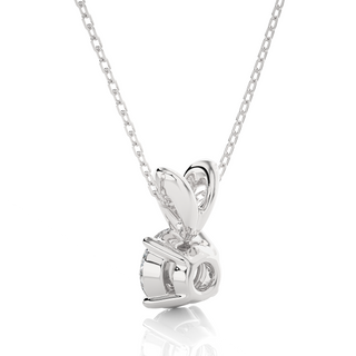 1 Carat Round Moissanite Solitaire Pendant in White Gold