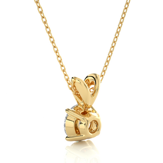 1 Carat Round Moissanite Solitaire Pendant in Yellow Gold