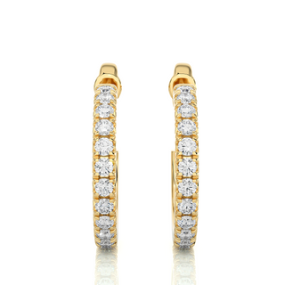 1 Carat French V-Split Moissanite Hoop Earrings In Silver