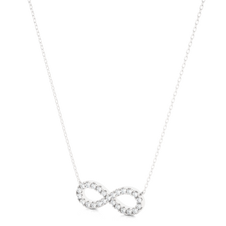 Infinity Round Stone Moissanite Pendant white gold