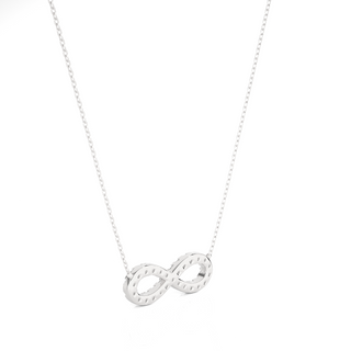 Infinity Round Stone Moissanite Pendant white gold