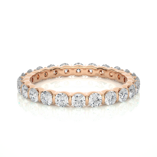 Moissanite Bar Setting Wedding Ring rose gold
