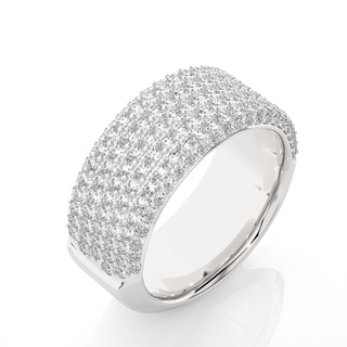 2 Carat Moissanite Micro Pave Wedding Band In Silver