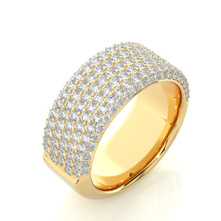 2 Carat Moissanite Micro Pave Wedding Band In Yellow Gold