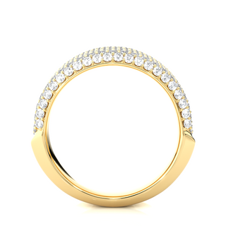 2 Carat Moissanite Micro Pave Wedding Band In Yellow Gold