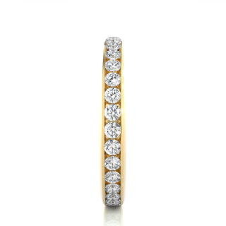 Moissanite Round Shape Womens's Engagement Ring yellow gold