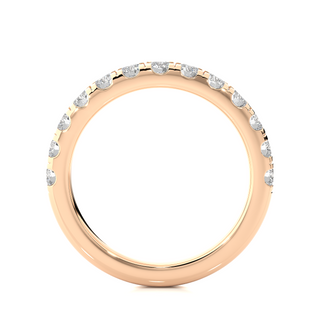 1 Ct Moissanite V-Split Half Eternity Band In Rose Gold