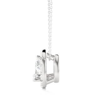 Pear Shaped Halo Moissnaite Pendant white gold