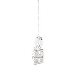 0.5 Carat Princess Cut Moissanite Solitaire Pendant in White Gold