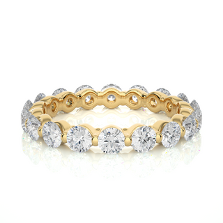 1.50 Ct Bar Setting Round Moissanite Eternity Band In Rose Gold