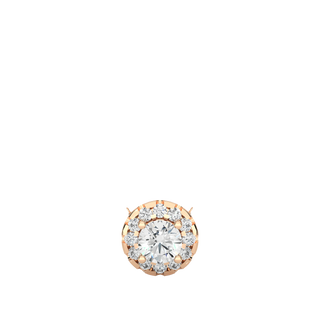 0.50 Carat Slim Scallop Halo Round Moissanite Pendant In White Gold