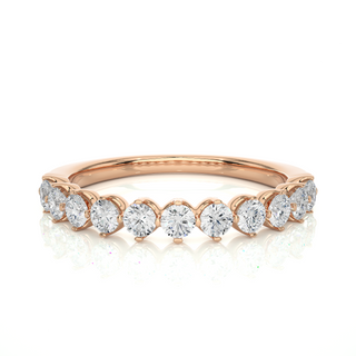 Round Stone Bar Prong Moissanite Ring rose gold