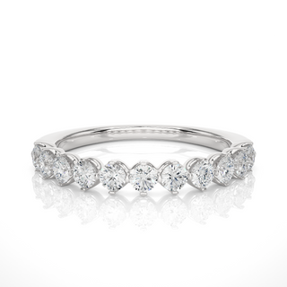 Round Stone Bar Prong Moissanite Ring silver