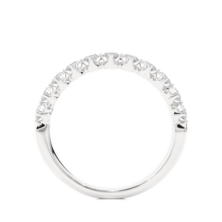 1 Ct Round Moissanite Bar Set Half Eternity Band In White Gold