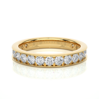 1.50 Ct Round Moissanite Channel Setting Wedding Band In Rose Gold