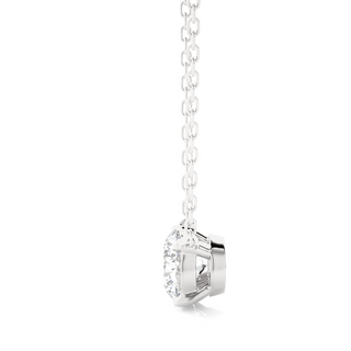 1 Carat Round Moissanite Solitaire Pendant In White Gold