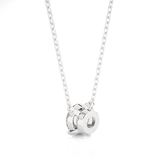 1 Carat Round Moissanite Solitaire Pendant In White Gold