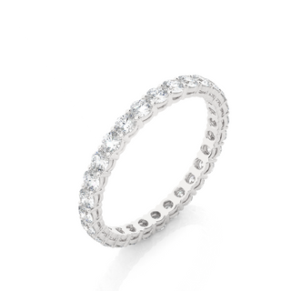 Round Stone Surface Prong Moissanite Ring silver