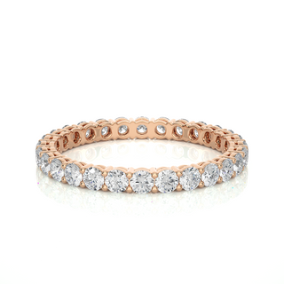1 Ct Round Moissanite Surface Prong Eternity Band In Silver