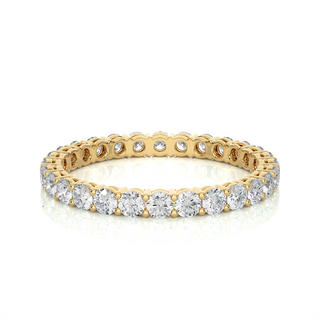 1 Ct Round Moissanite Surface Prong Eternity Band In White Gold