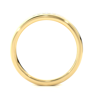 Round Stone Two Row Moissanite Ring yellow gold