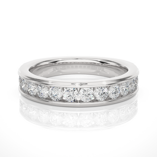 Round Stone Women's Moissanite Band white gold