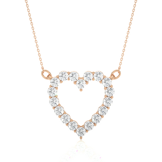 0.50 Ct Heart Shape Round Moissanite Pendant In White Gold