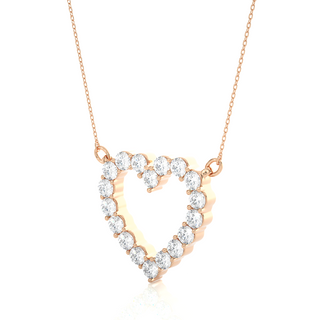 Round Stone heart Shape Moissanite Pendant rose gold