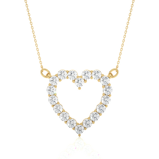 0.50 Ct Heart Shape Round Moissanite Pendant In White Gold